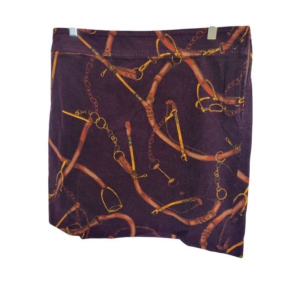 Talbots Bit & Bridle Burgundy Equestrian Corduroy Mini Skirt Women's Size 10p - Picture 7 of 9